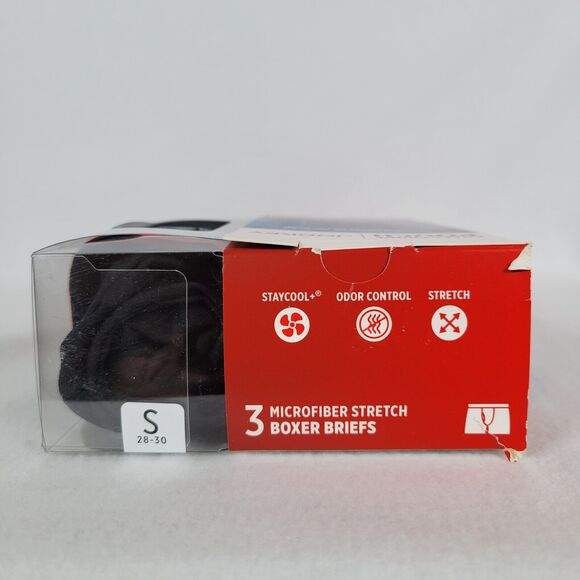 Jockey Mens 3 Pack Boxer Brief Size Small Black Active Micro Chafe Proof Stretch - Picture 3 of 5